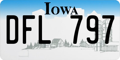 IA license plate DFL797