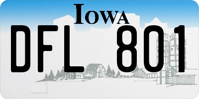 IA license plate DFL801