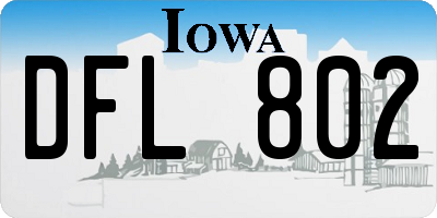 IA license plate DFL802