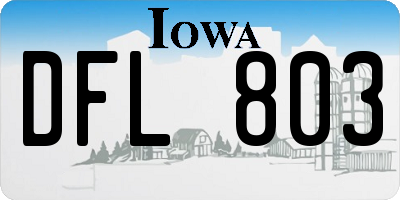 IA license plate DFL803