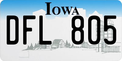IA license plate DFL805