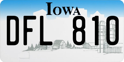 IA license plate DFL810