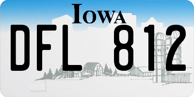 IA license plate DFL812