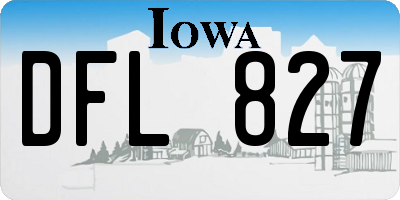 IA license plate DFL827