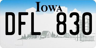 IA license plate DFL830