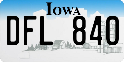 IA license plate DFL840