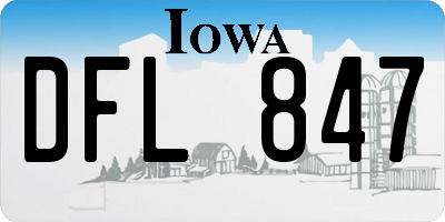 IA license plate DFL847