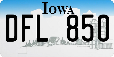 IA license plate DFL850