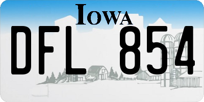 IA license plate DFL854