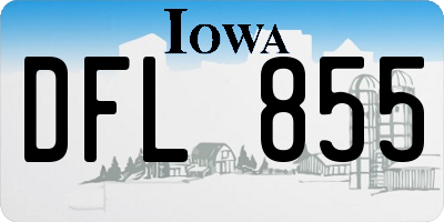 IA license plate DFL855