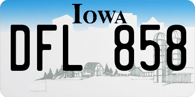 IA license plate DFL858
