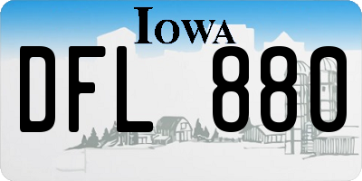 IA license plate DFL880