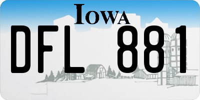 IA license plate DFL881