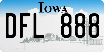 IA license plate DFL888