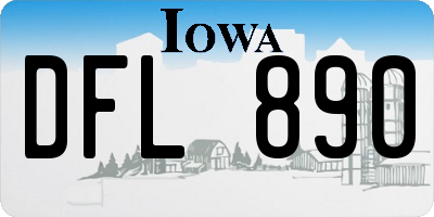 IA license plate DFL890