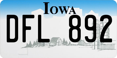IA license plate DFL892