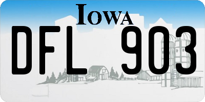 IA license plate DFL903