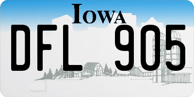 IA license plate DFL905