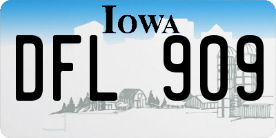 IA license plate DFL909