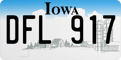 IA license plate DFL917