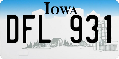 IA license plate DFL931