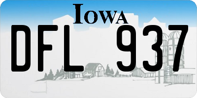 IA license plate DFL937