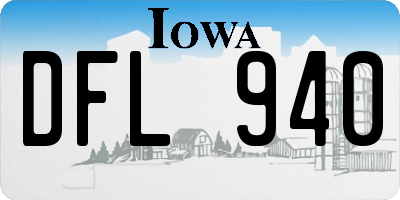 IA license plate DFL940