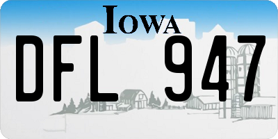 IA license plate DFL947