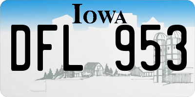 IA license plate DFL953