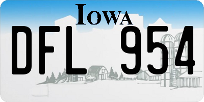 IA license plate DFL954