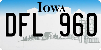 IA license plate DFL960