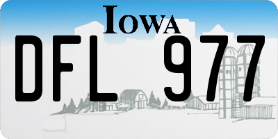 IA license plate DFL977