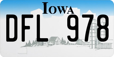 IA license plate DFL978