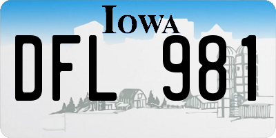 IA license plate DFL981
