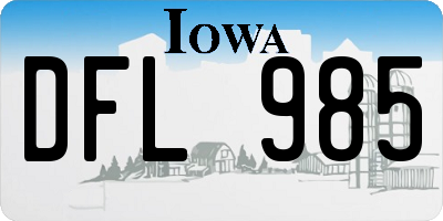 IA license plate DFL985