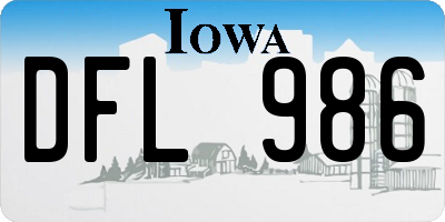 IA license plate DFL986