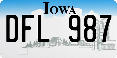 IA license plate DFL987