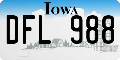 IA license plate DFL988