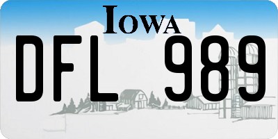 IA license plate DFL989