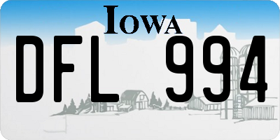 IA license plate DFL994