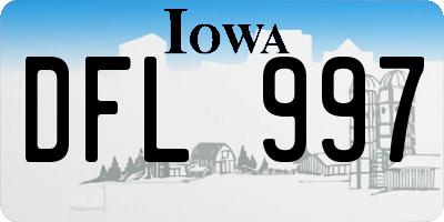 IA license plate DFL997