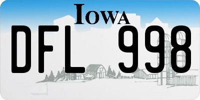 IA license plate DFL998