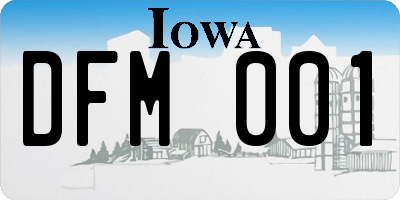IA license plate DFM001