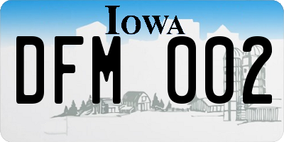 IA license plate DFM002