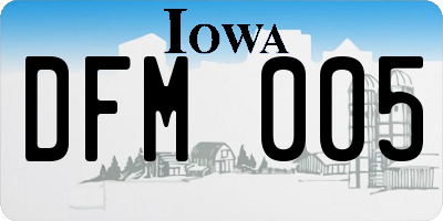 IA license plate DFM005