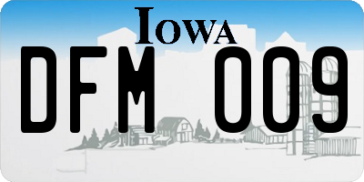IA license plate DFM009