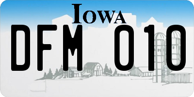 IA license plate DFM010