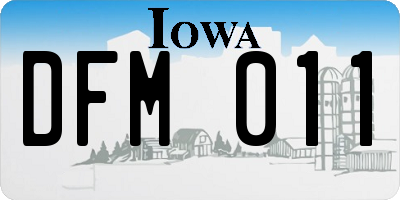 IA license plate DFM011