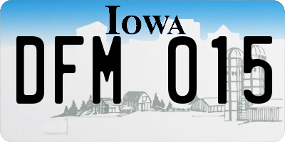 IA license plate DFM015