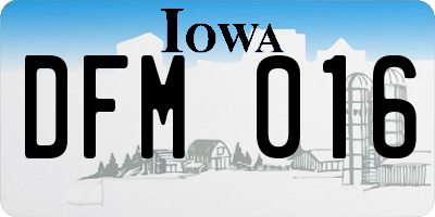 IA license plate DFM016